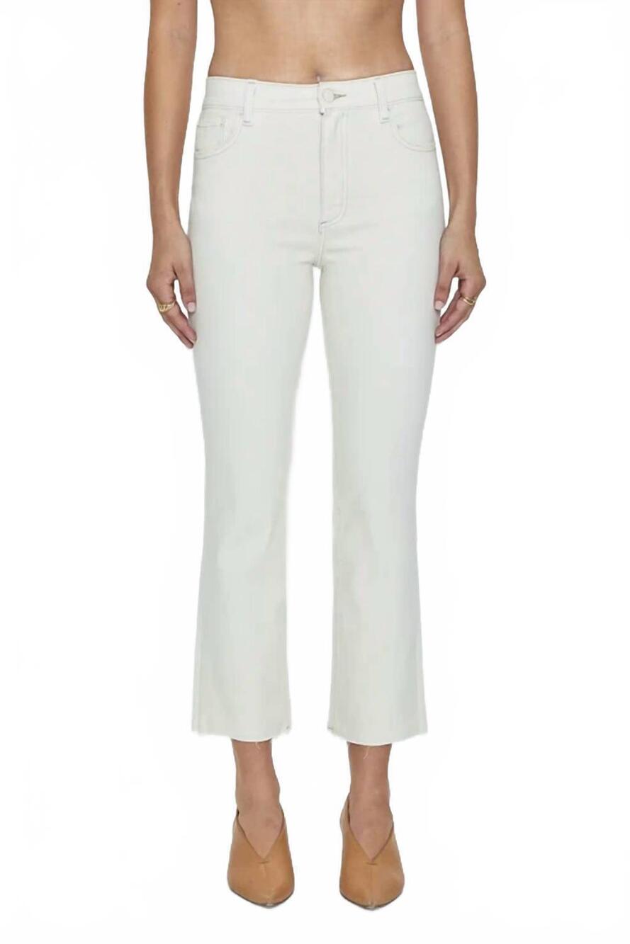 NEW PISTOLA lennon high rise cropped boot cut jeans in sandstone